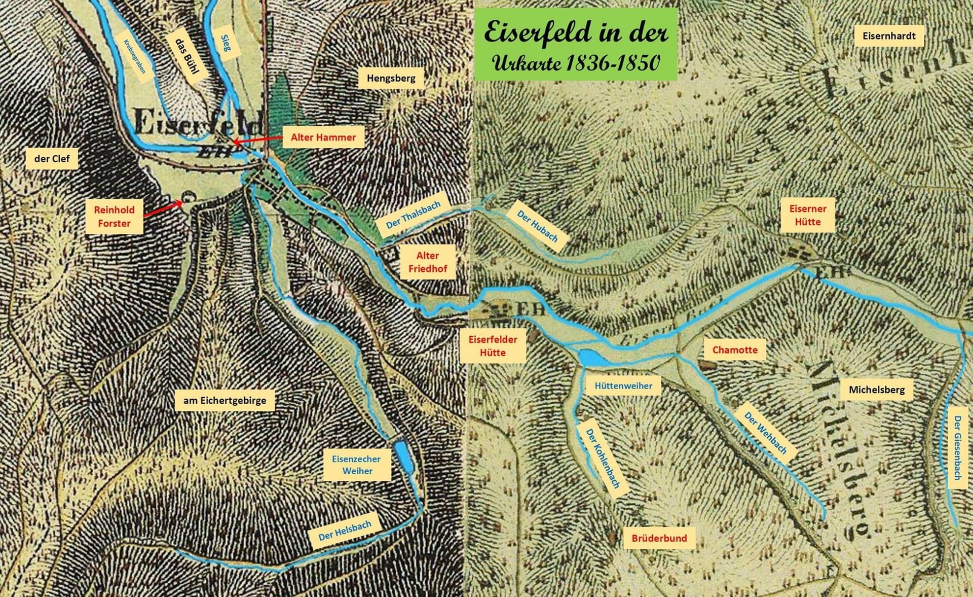 Historische Aufnahme: 1836–1850 · Karte Eiserfeld (Eiserfeld)